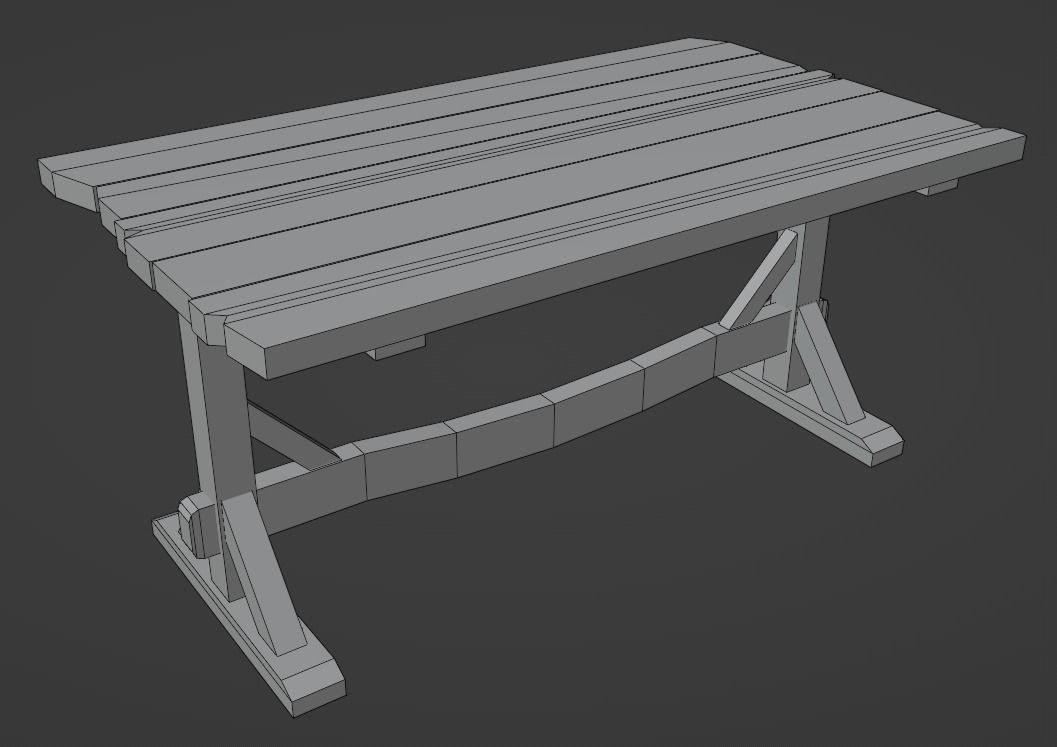 Stylized medieval table pack Low-poly 3D model_20
