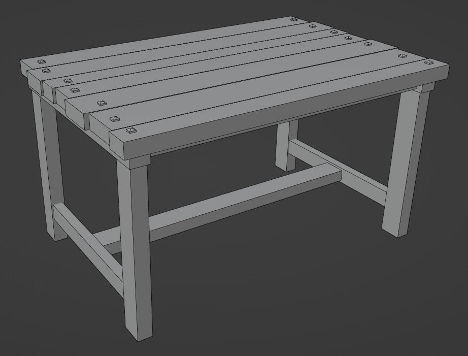 Stylized medieval table pack Low-poly 3D model_18