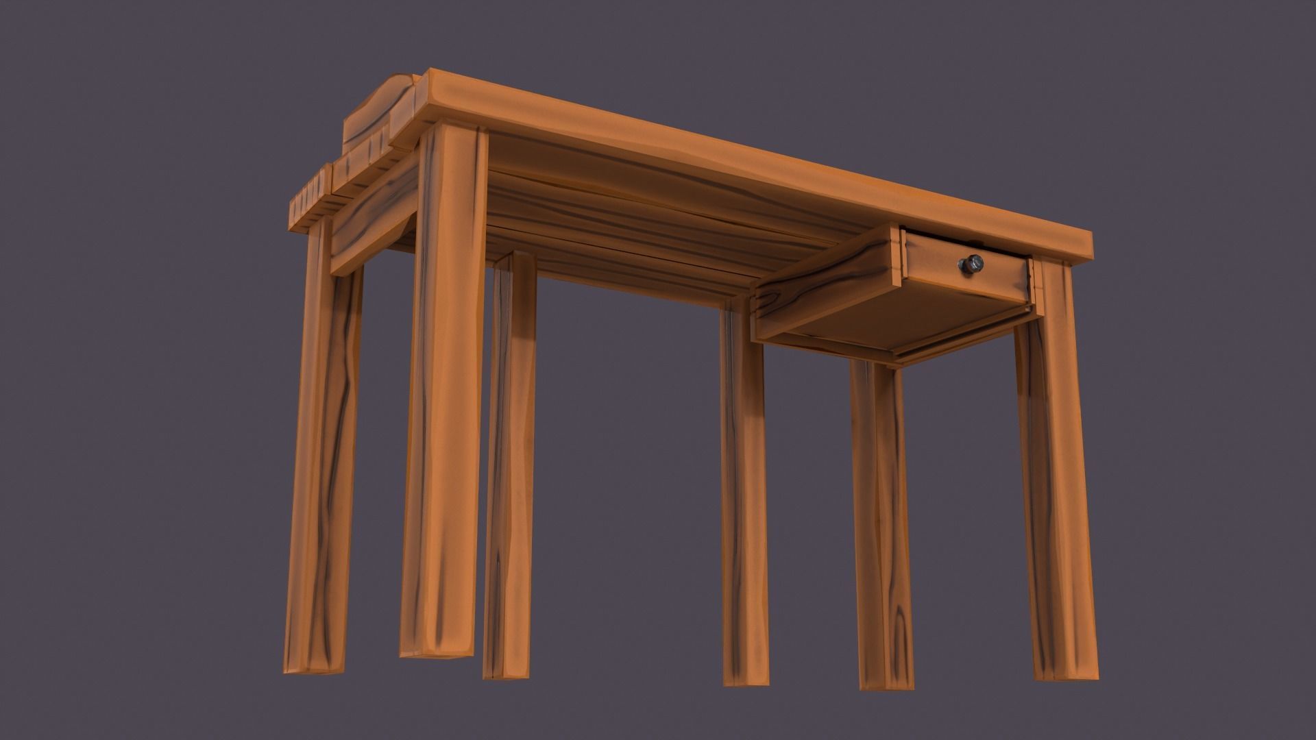 Stylized medieval table pack Low-poly 3D model_16