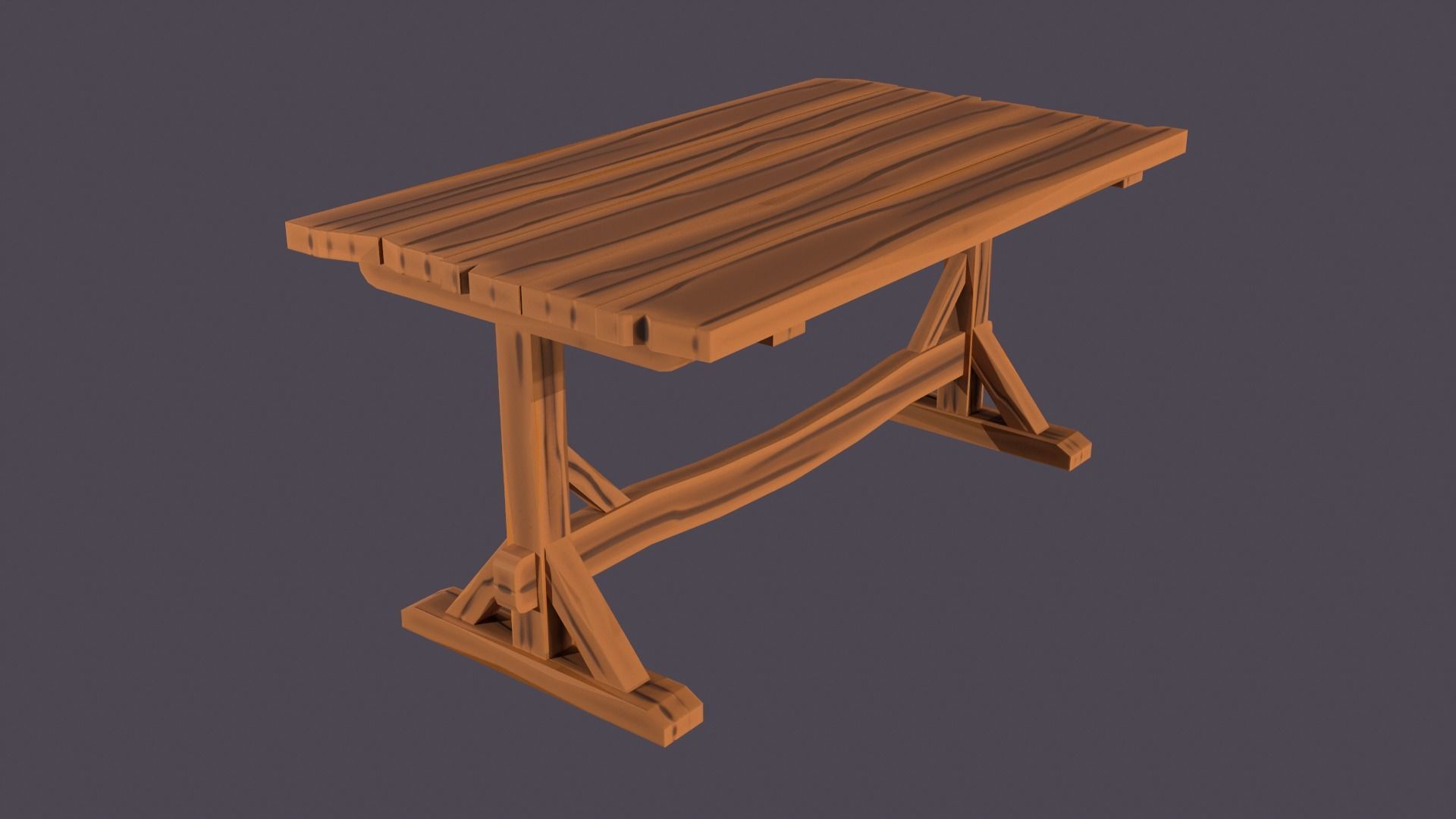 Stylized medieval table pack Low-poly 3D model_6