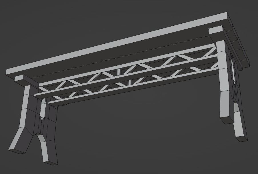 Stylized medieval table pack Low-poly 3D model_25