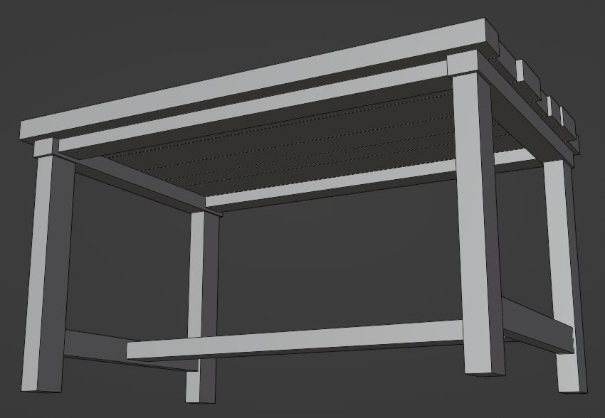 Stylized medieval table pack Low-poly 3D model_19