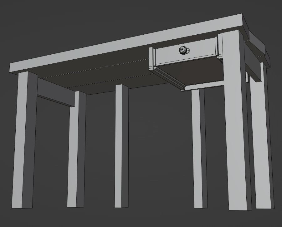 Stylized medieval table pack Low-poly 3D model_27