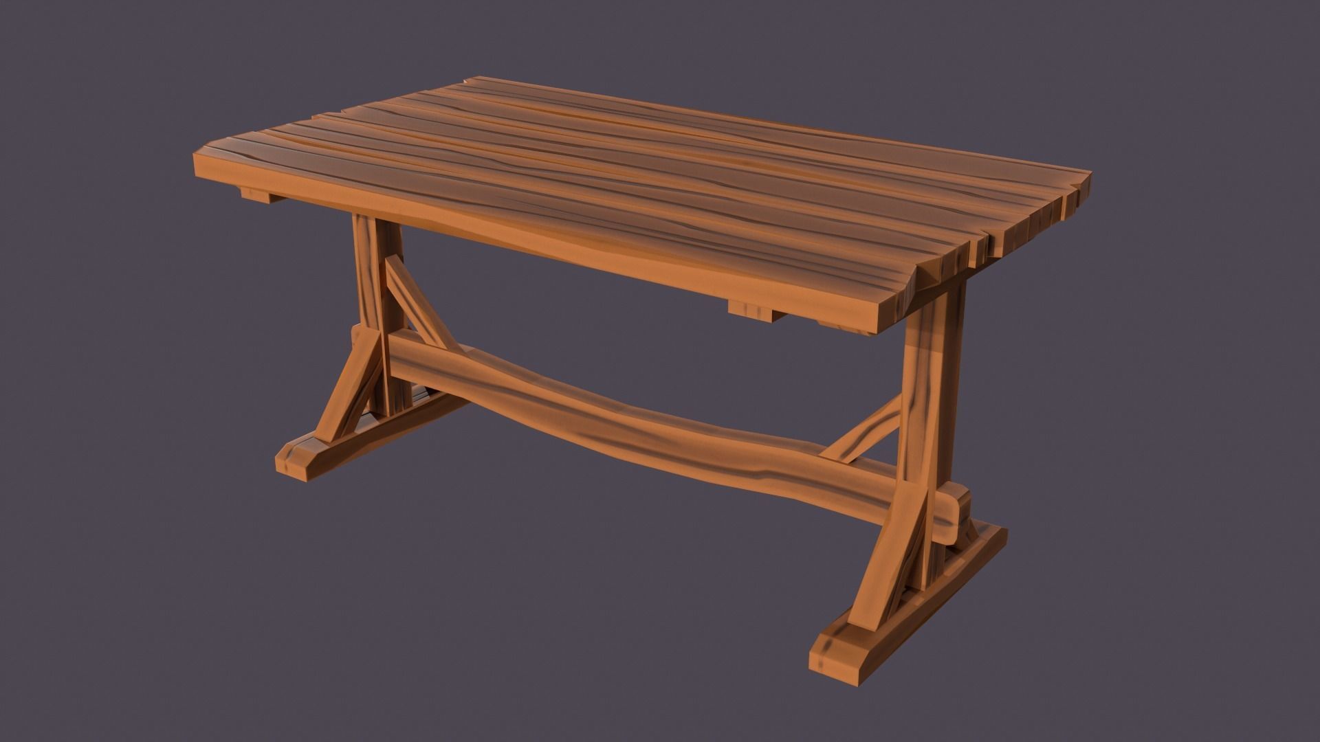Stylized medieval table pack Low-poly 3D model_7