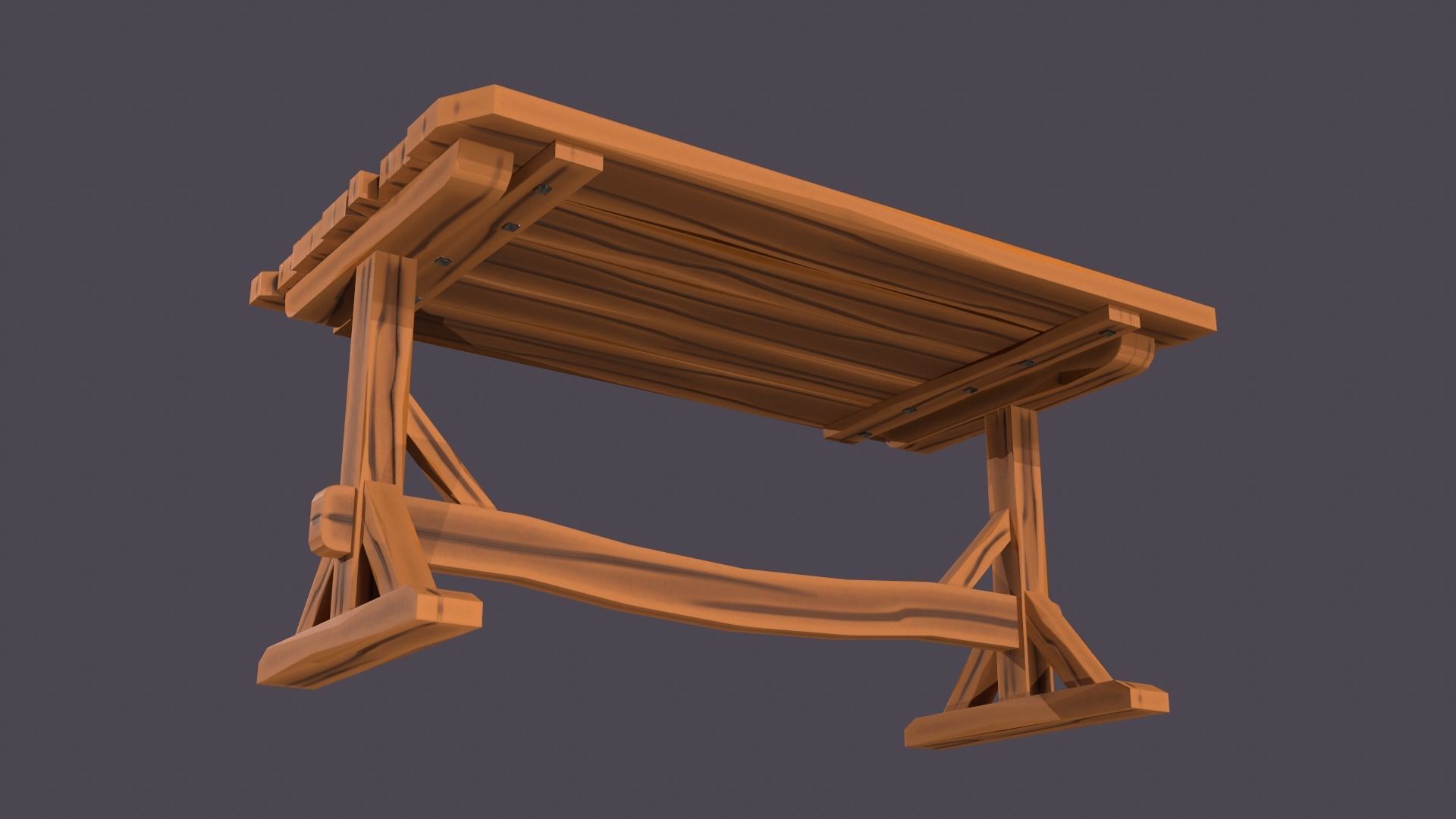 Stylized medieval table pack Low-poly 3D model_8