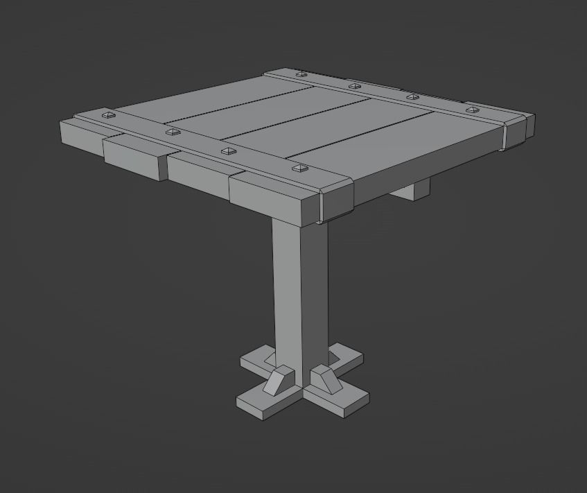 Stylized medieval table pack Low-poly 3D model_22