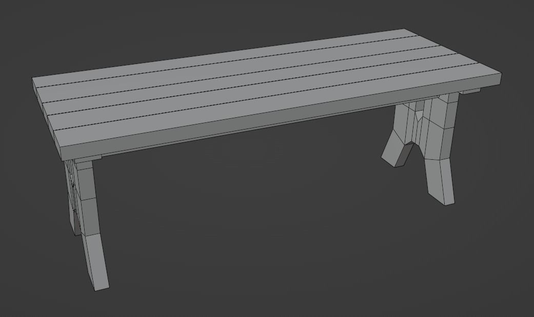 Stylized medieval table pack Low-poly 3D model_24