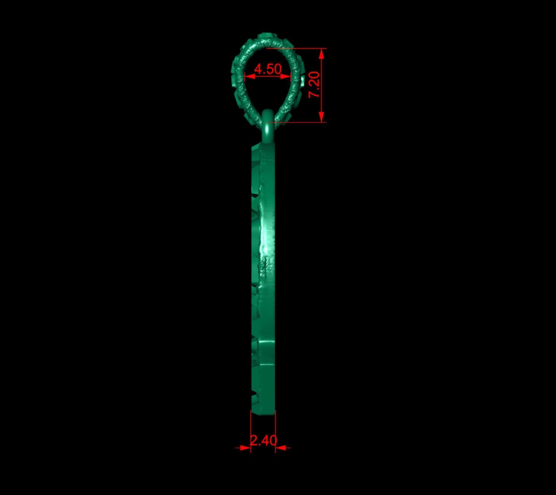 Q LETTER INITIAL NUGGET PENDANT 3D print model_4