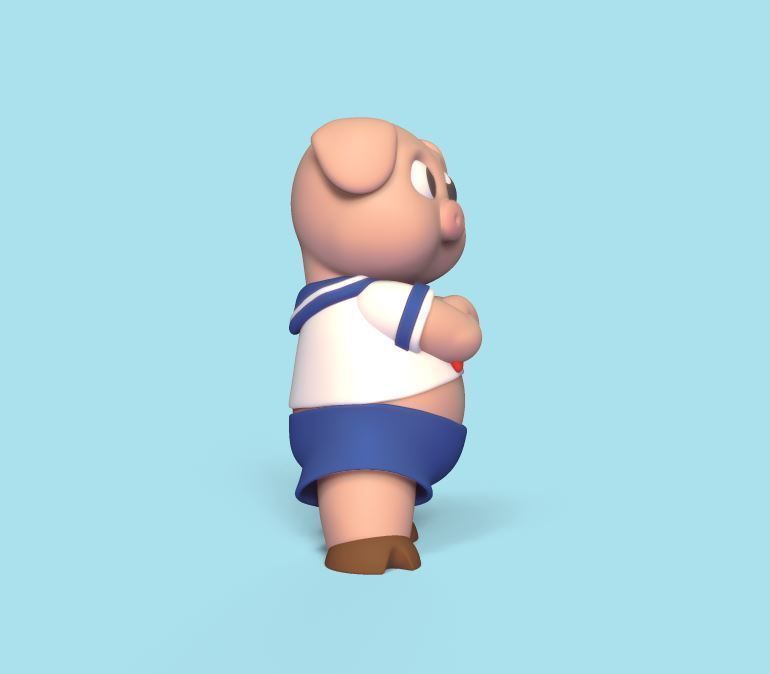 Sailor Pig 3D print model_2