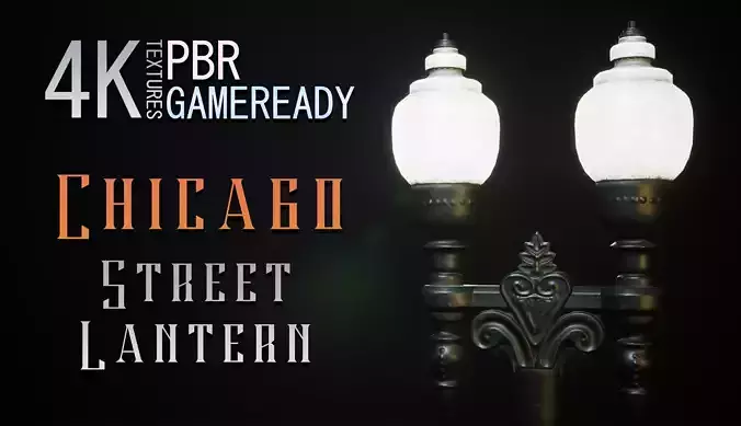 FREE Chicago Street Lantern Prop PBR 4K Game Ready