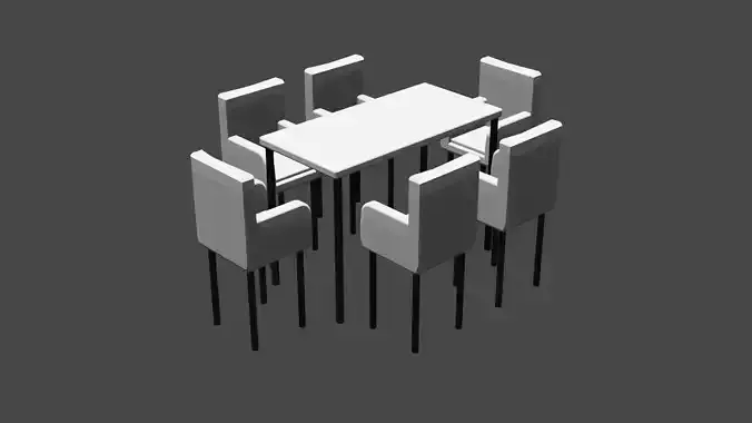 Table and Chairs 3D model