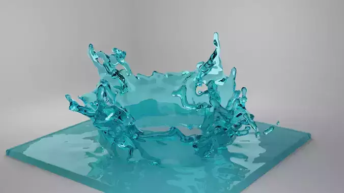 Water splash in crown 3D model 3D model