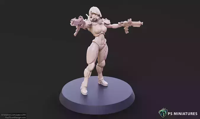Cyberpunk Mercenary Pose 3  3D print model