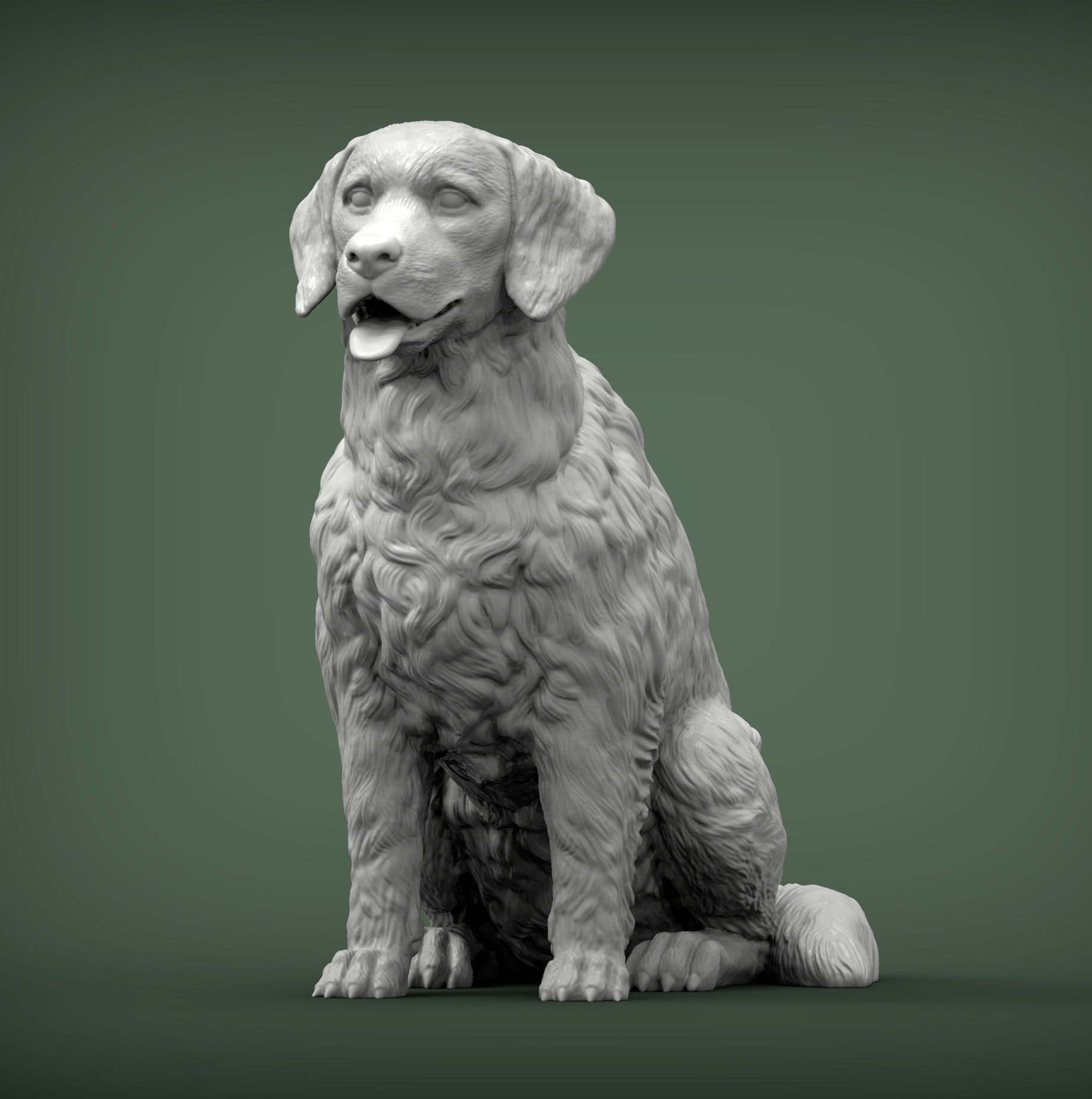Golden retriever 3D print model_3