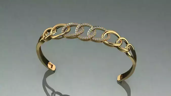 Woman half bracelet 3D print model