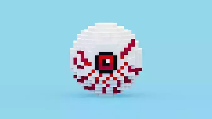 Halloween Eye Low-poly 3D model