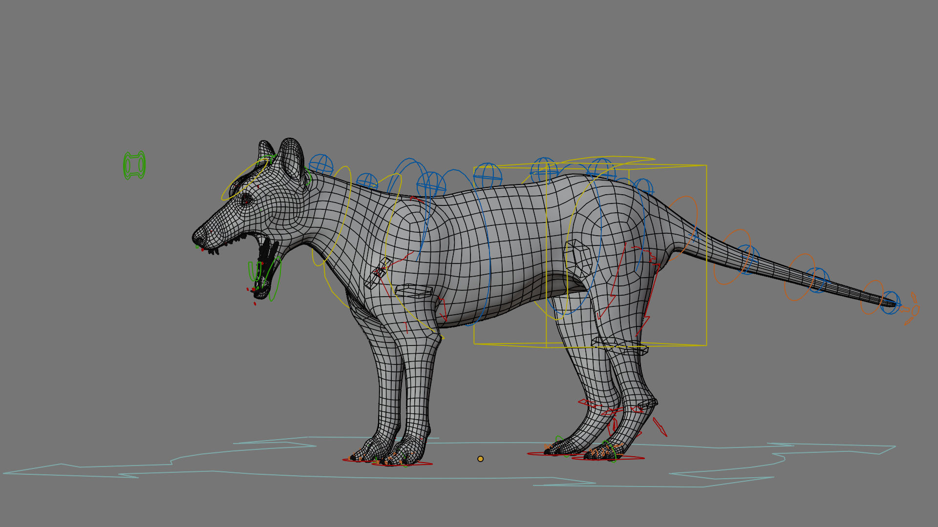 tylacine marsupial wolf Low-poly 3D model_4