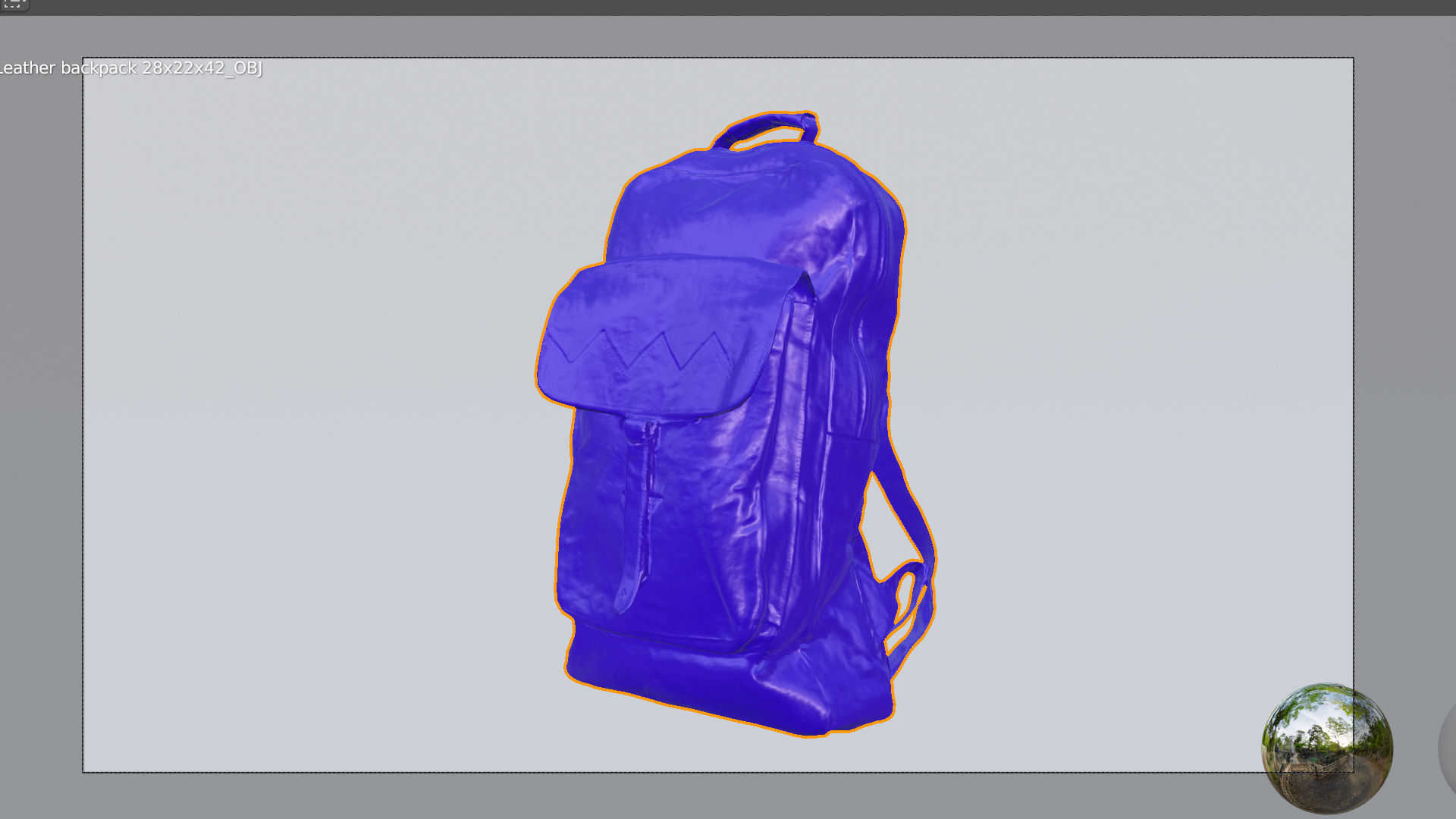 Leather urban backpack bag  3D model_6