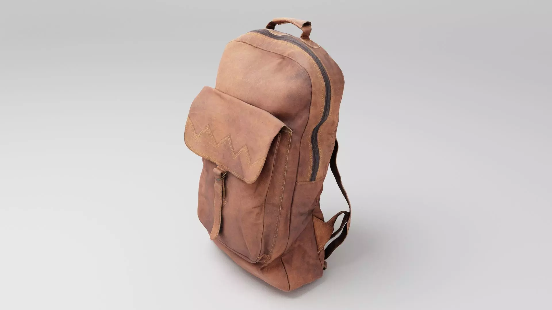 Leather urban backpack bag  3D model_0