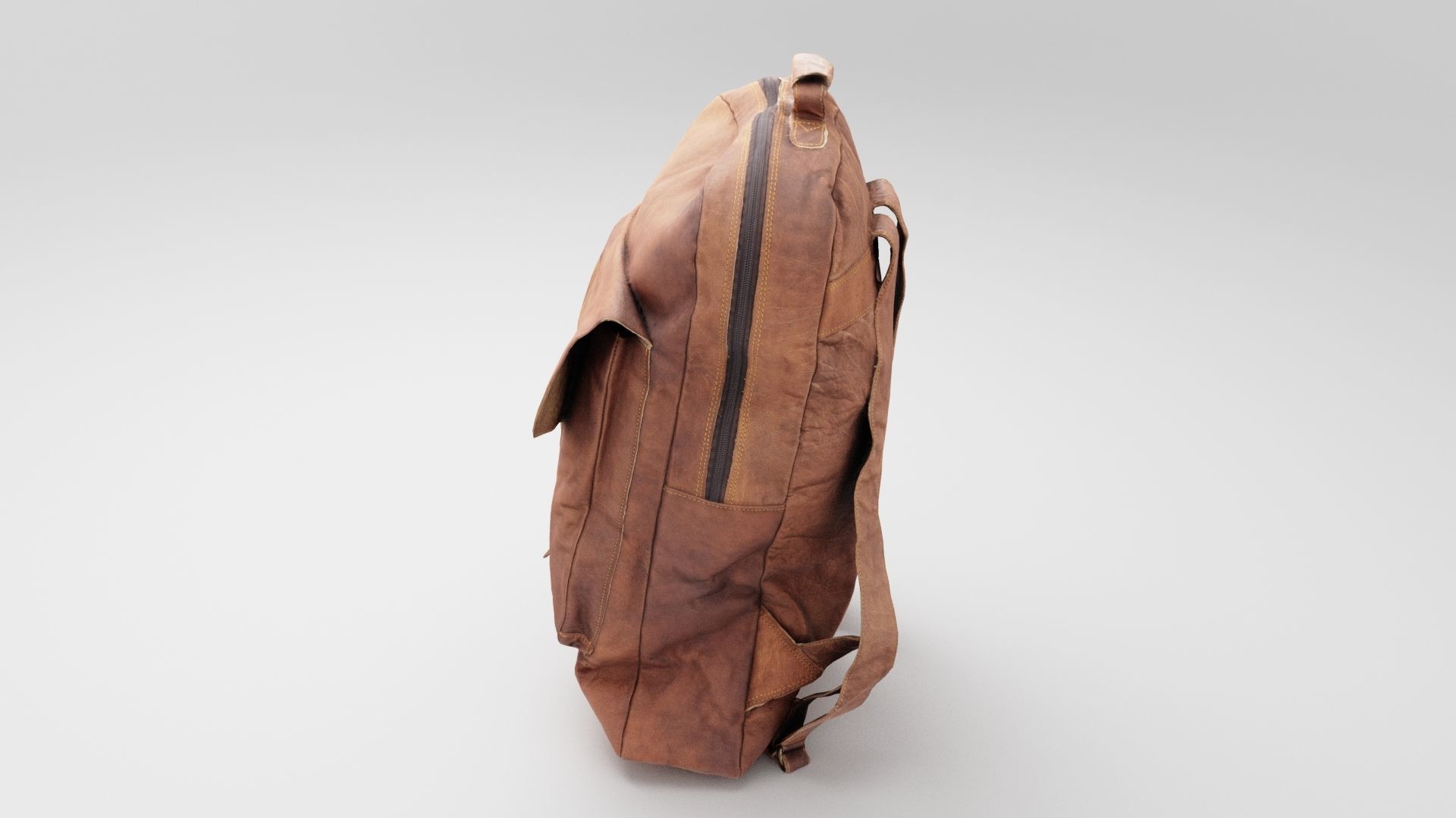 Leather urban backpack bag  3D model_1