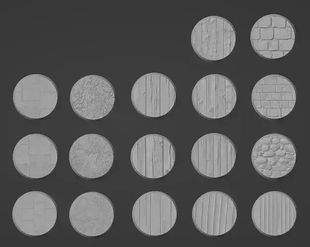 Warhammer bases high detail  3D print model