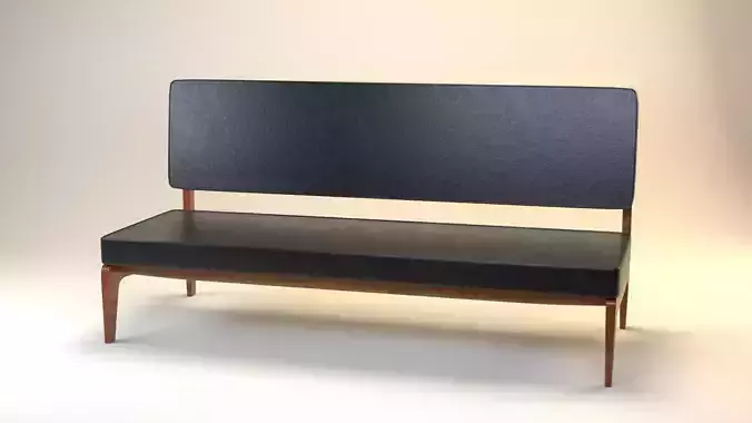 Vintage Sofa in Leather from Castelli 1950s Low-poly 3D model