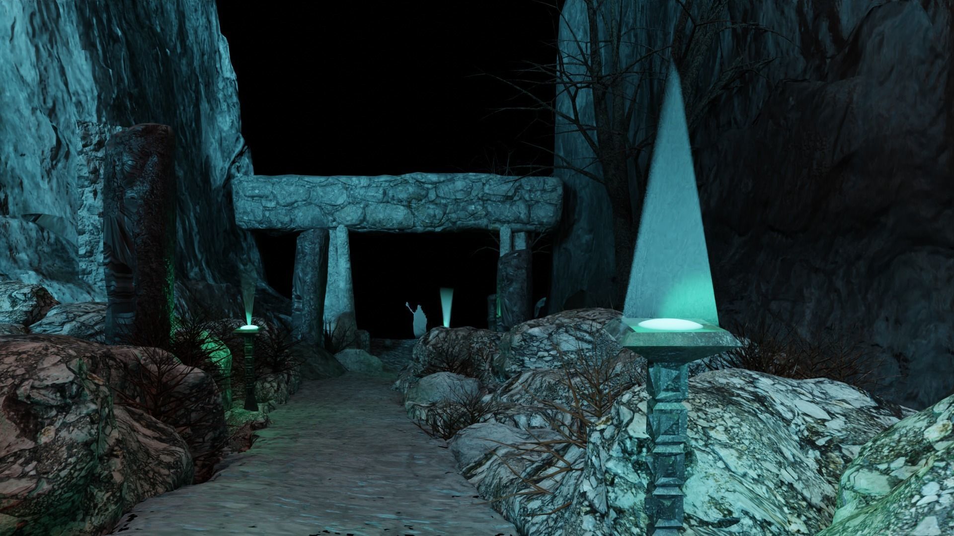 3d Low poly Medieval Dark Castle Scene 3D model_19