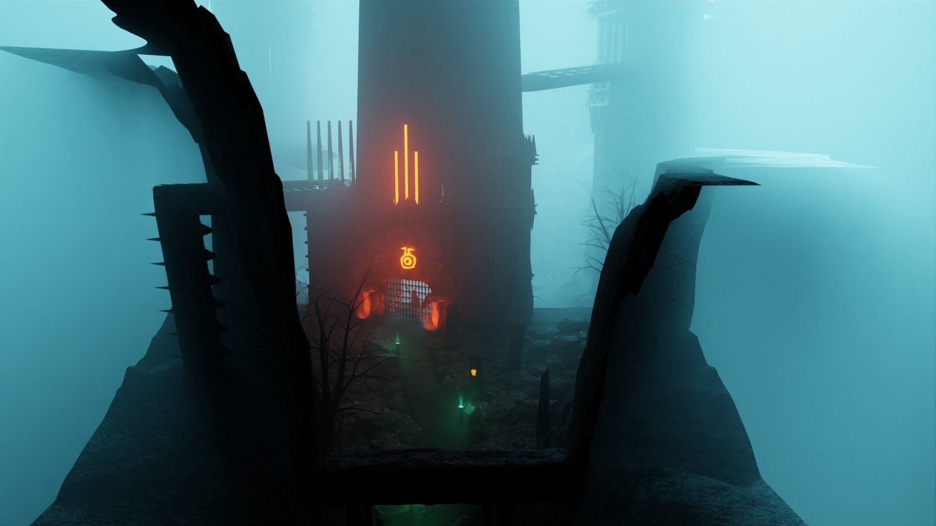 3d Low poly Medieval Dark Castle Scene 3D model_12