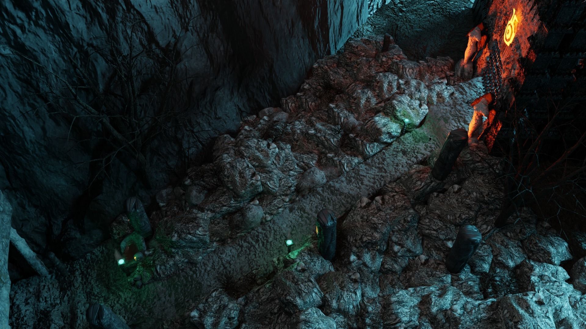 3d Low poly Medieval Dark Castle Scene 3D model_4