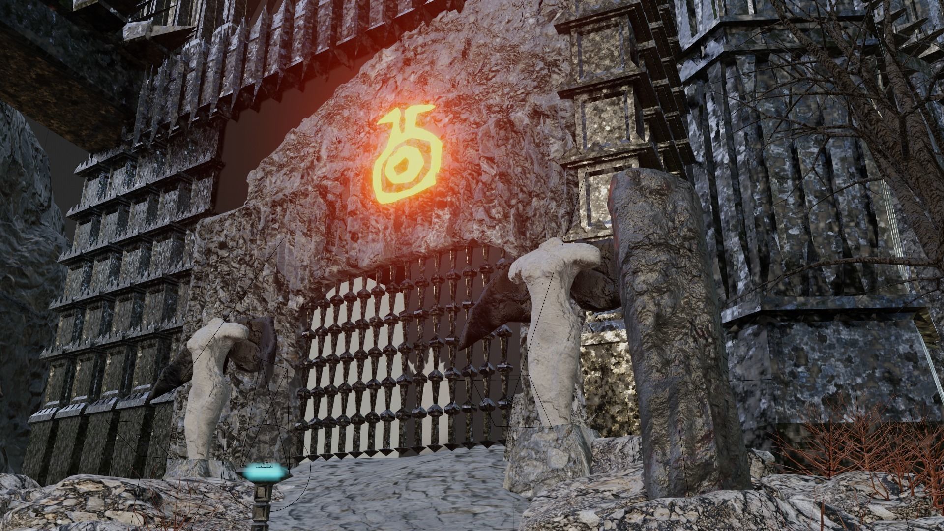 3d Low poly Medieval Dark Castle Scene 3D model_7