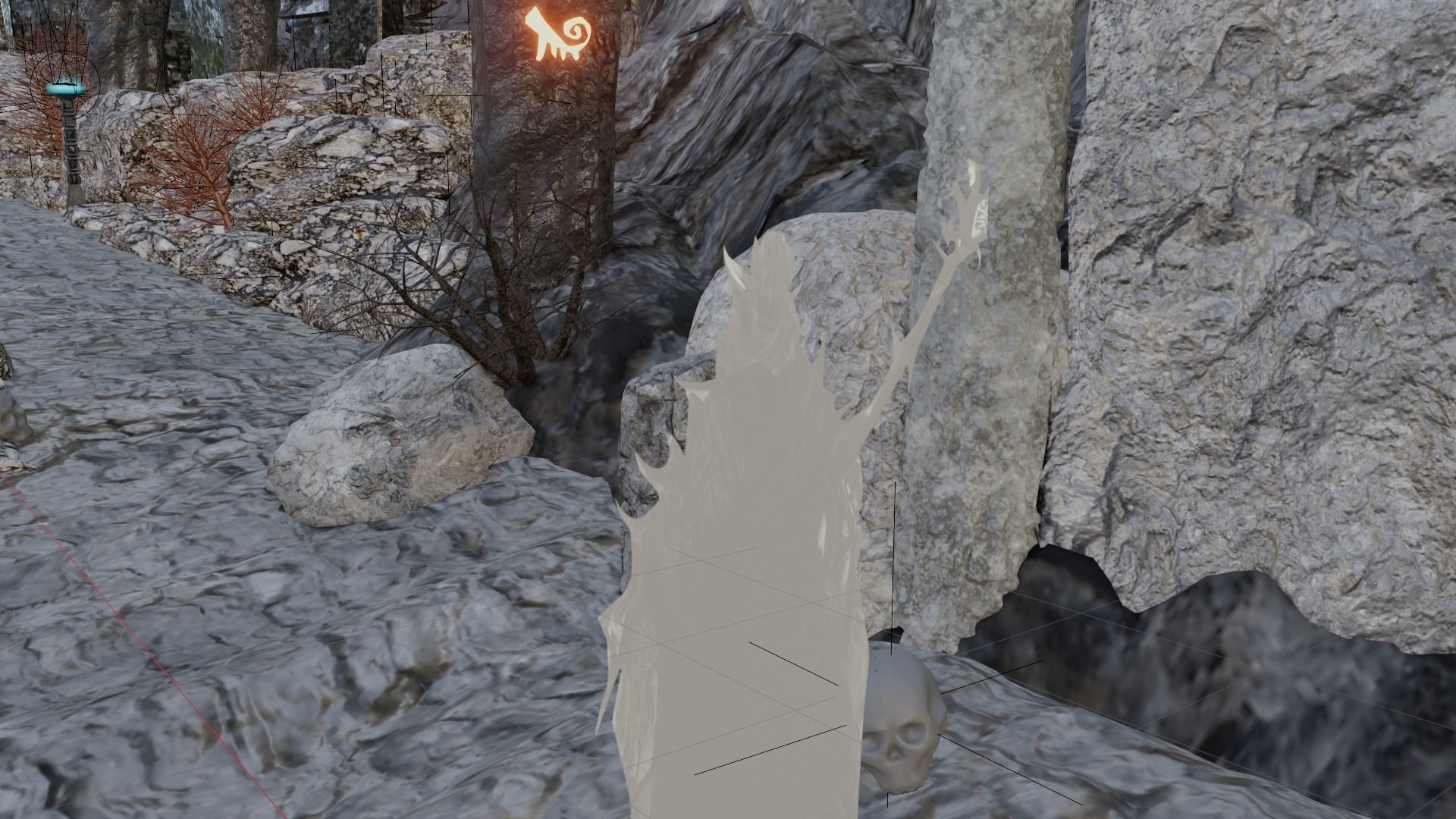 3d Low poly Medieval Dark Castle Scene 3D model_5