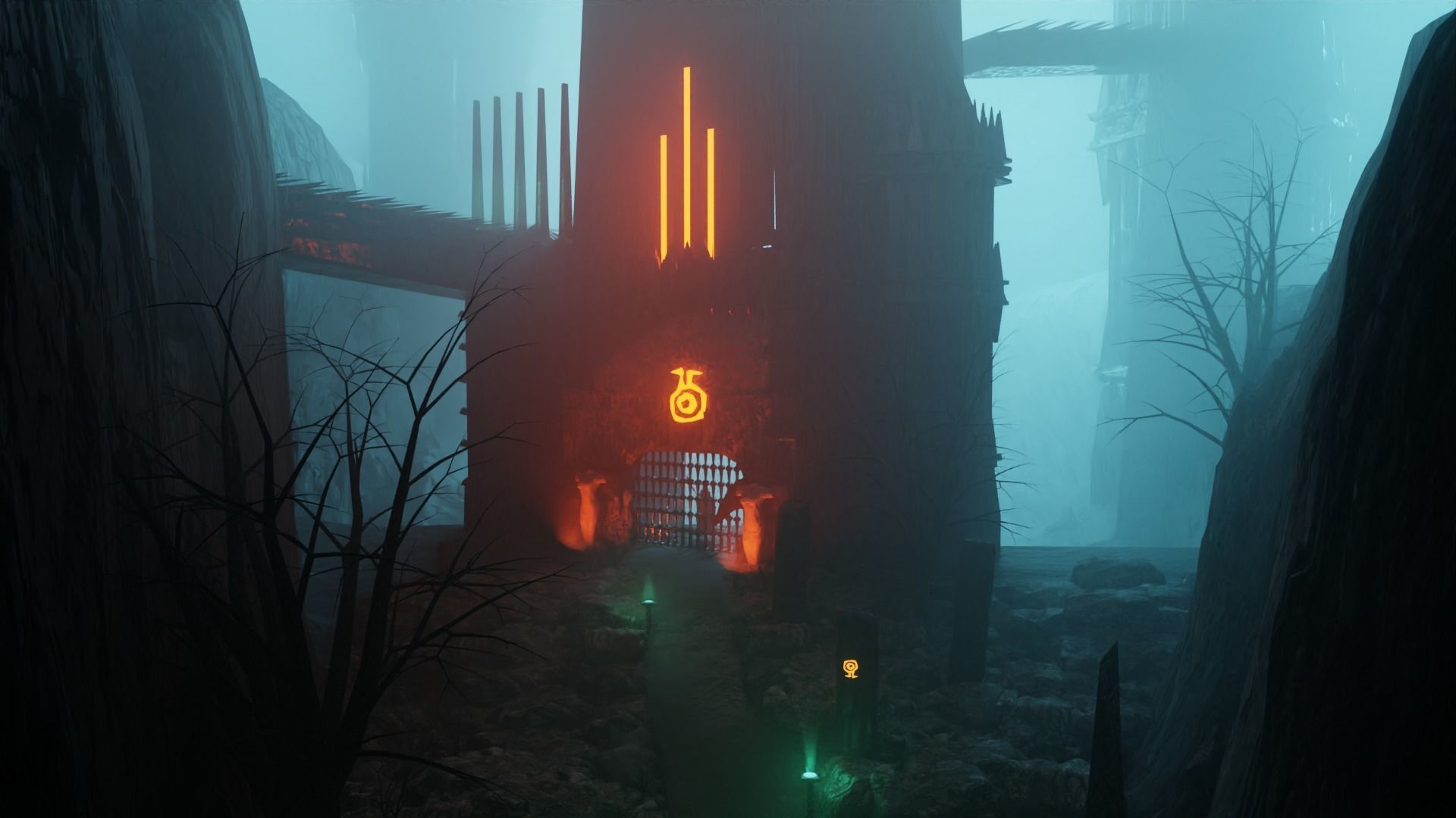 3d Low poly Medieval Dark Castle Scene 3D model_15