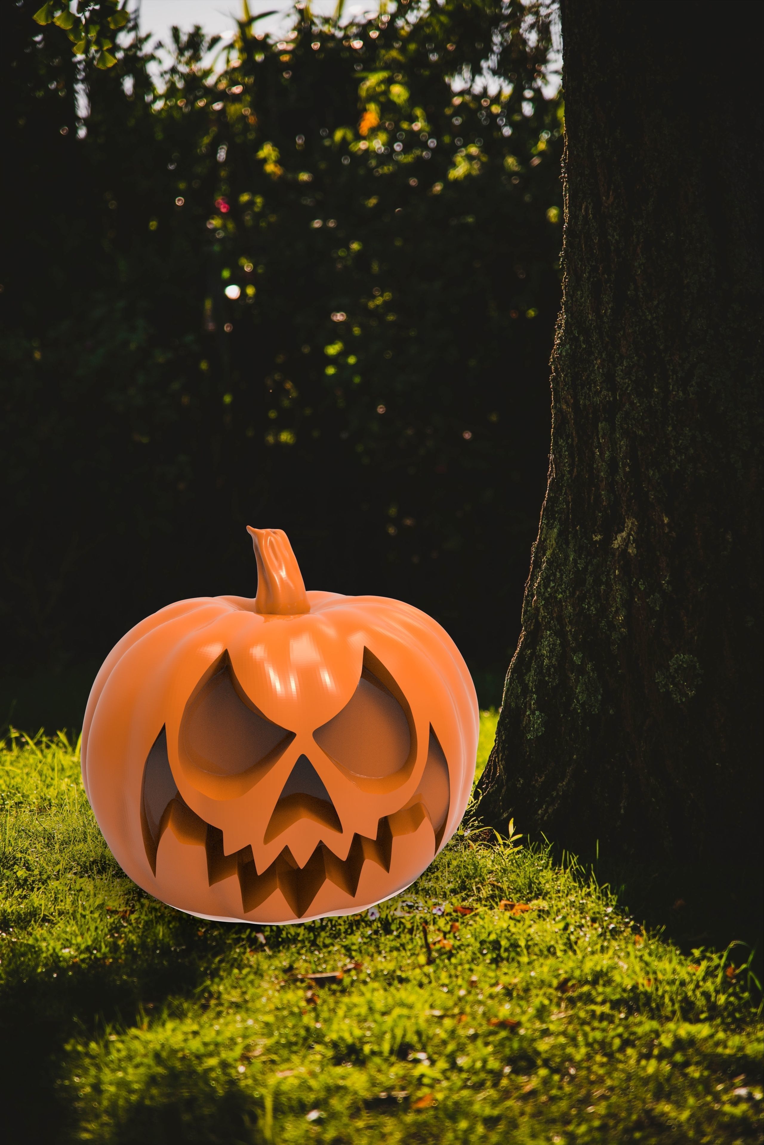 Holloween scary pumpkins pack of 6  3D print model_1