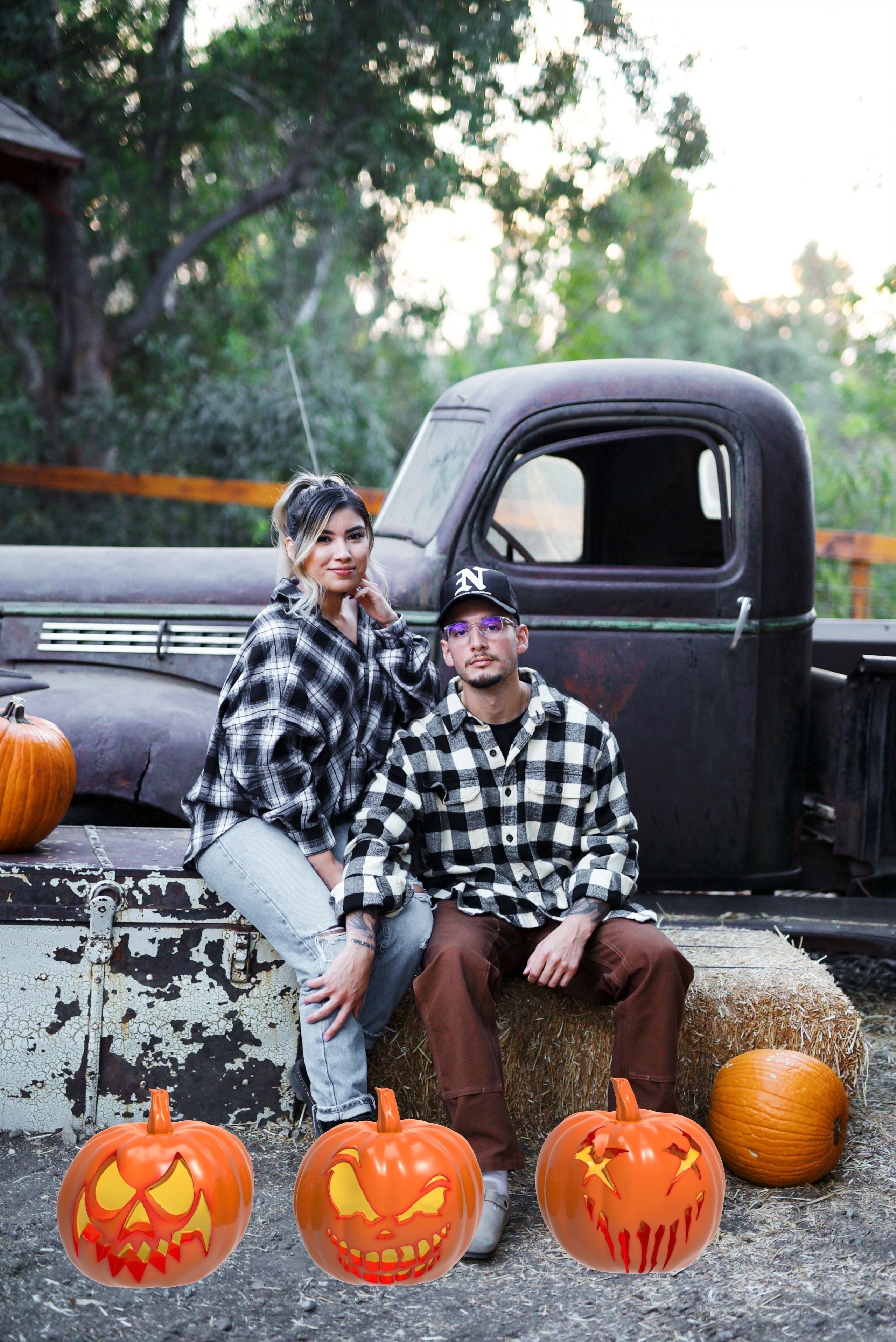 Holloween scary pumpkins pack of 6  3D print model_5