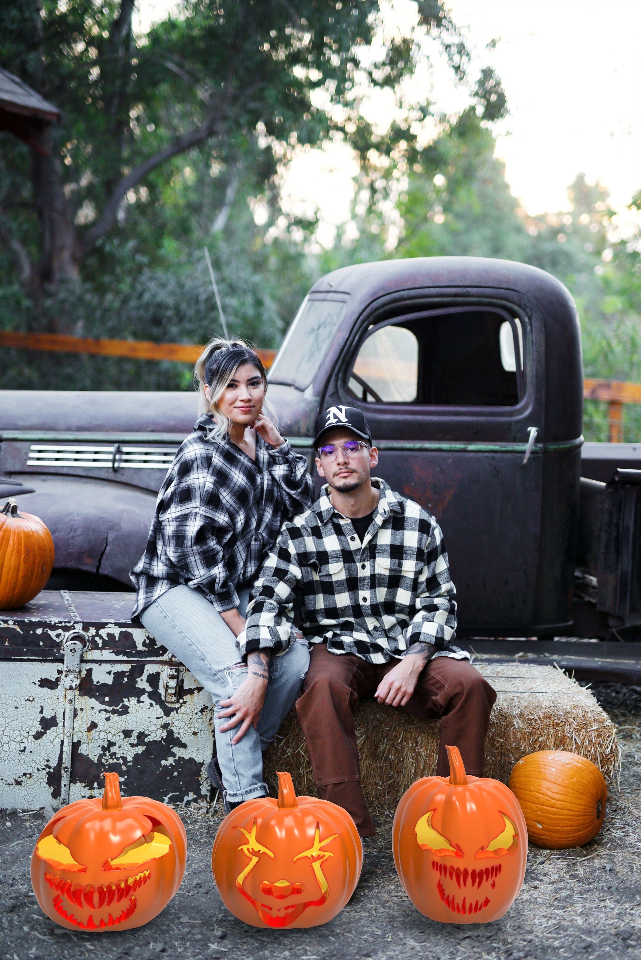 Holloween scary pumpkins pack of 6  3D print model_4