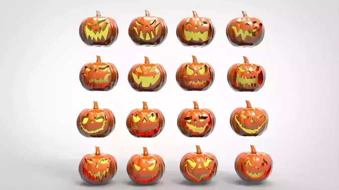Holloween scary pumpkins pack of 16 