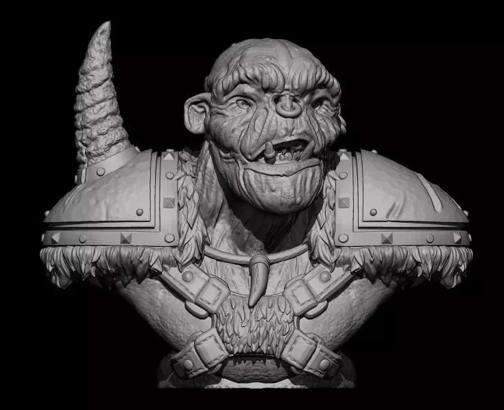 Orc Bust 3D print model_0