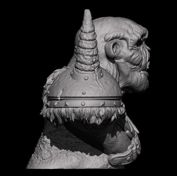 Orc Bust 3D print model_3