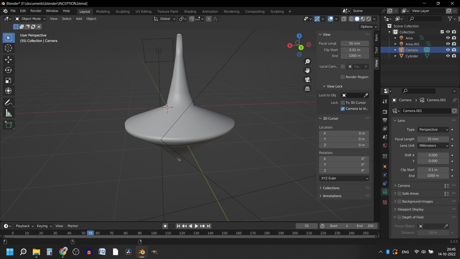 3D model Totem Inception movie spinning object VR / AR / low-poly ...