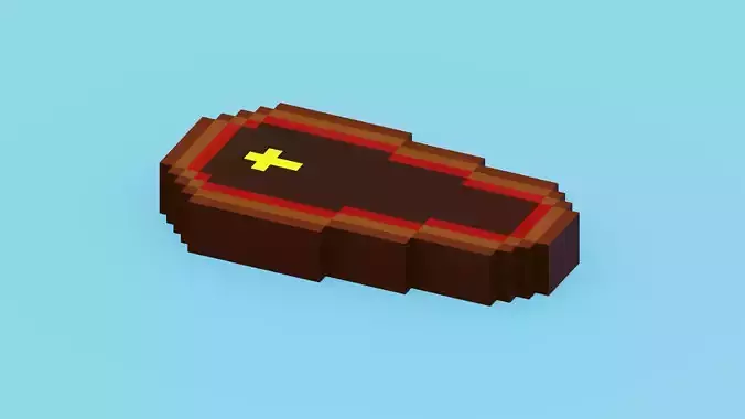 Voxel Coffin Low-poly 3D model