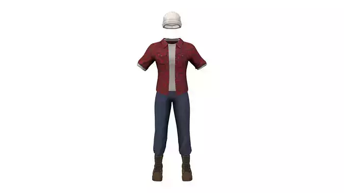 Lumberjack Shirt Pants Beanie Hat Boots Outfit