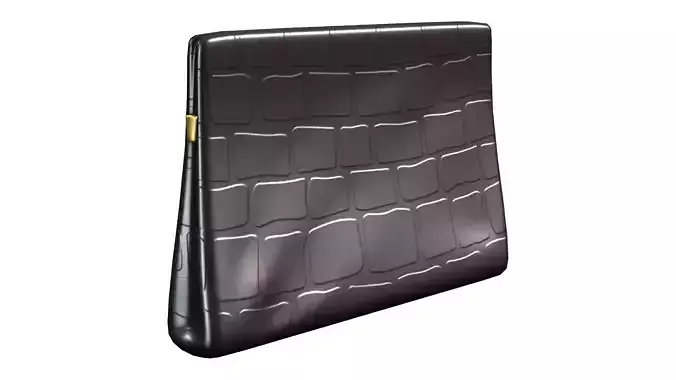 Black Skin Leather Large Purse