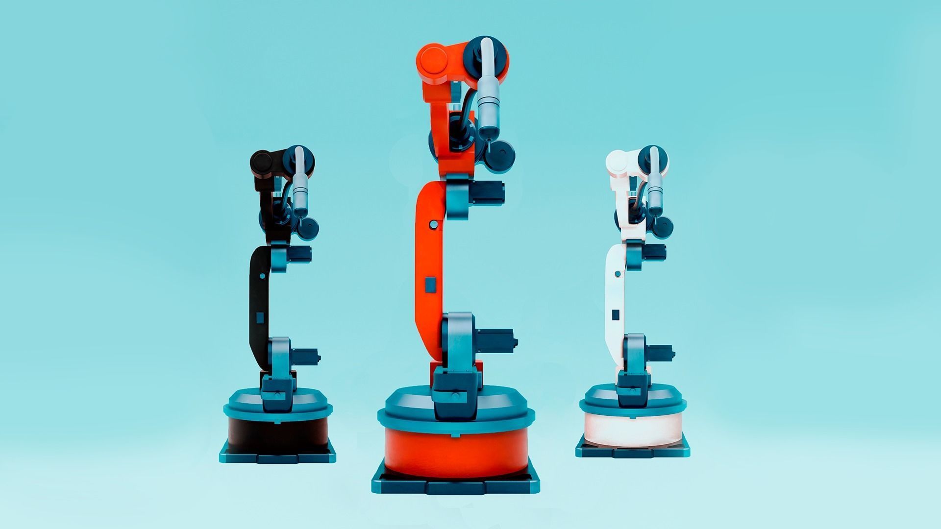 Industrial Robot Low-poly 3D model_3