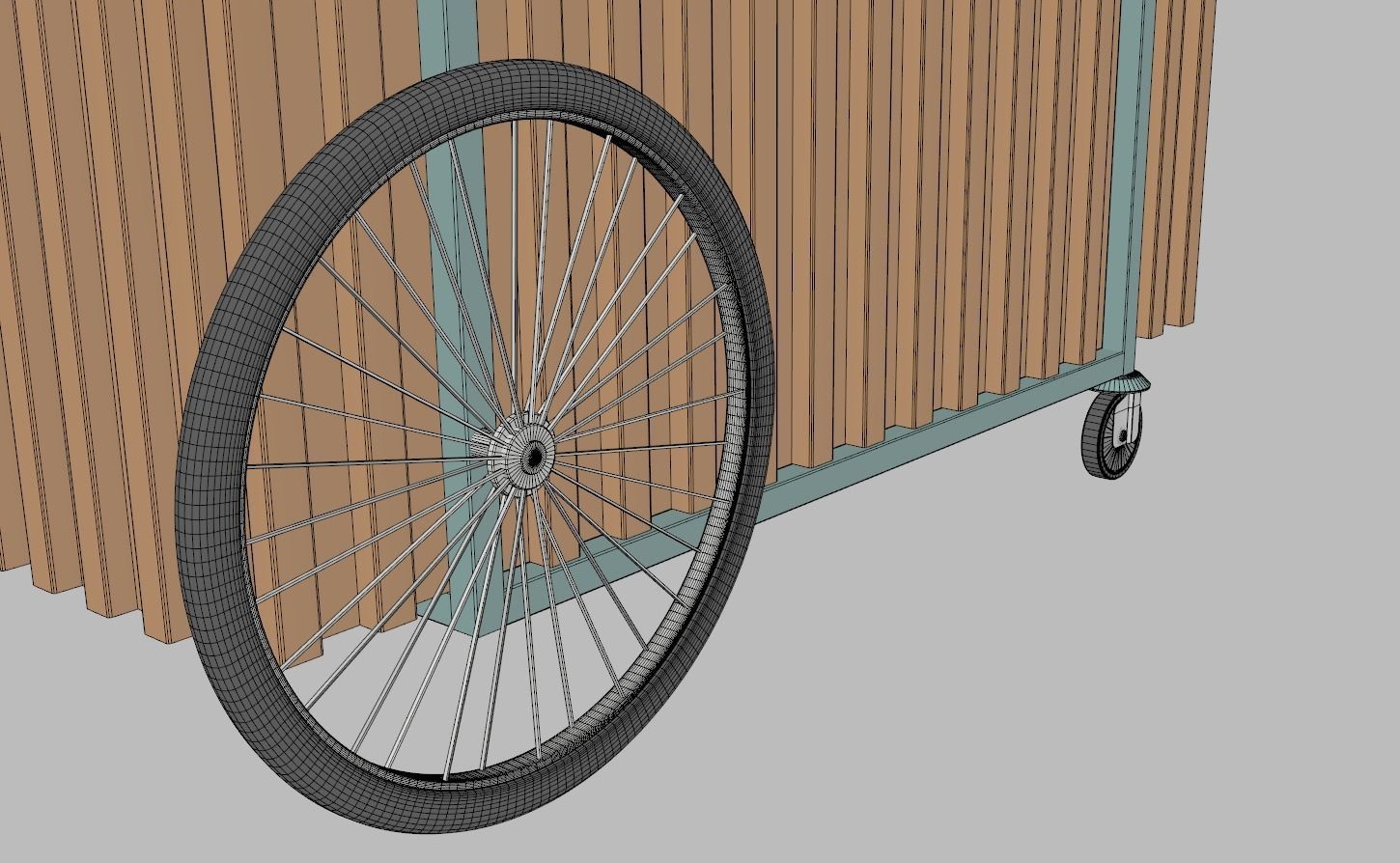 Wooden Push Cart 3D model_11