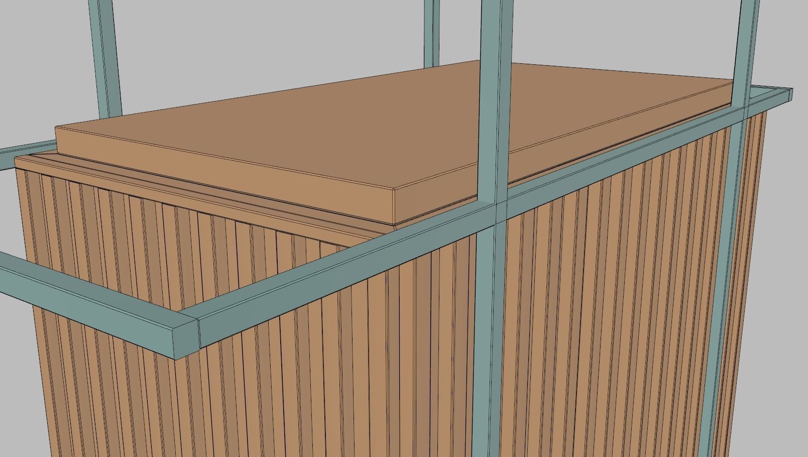 Wooden Push Cart 3D model_10