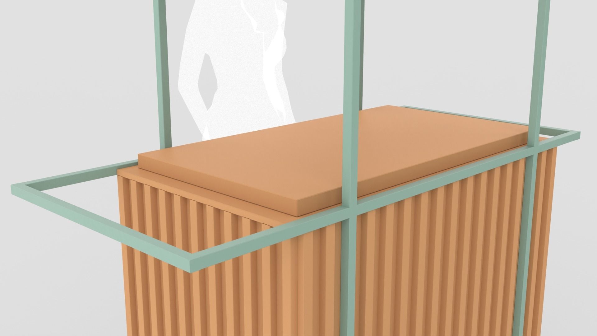 Wooden Push Cart 3D model_6