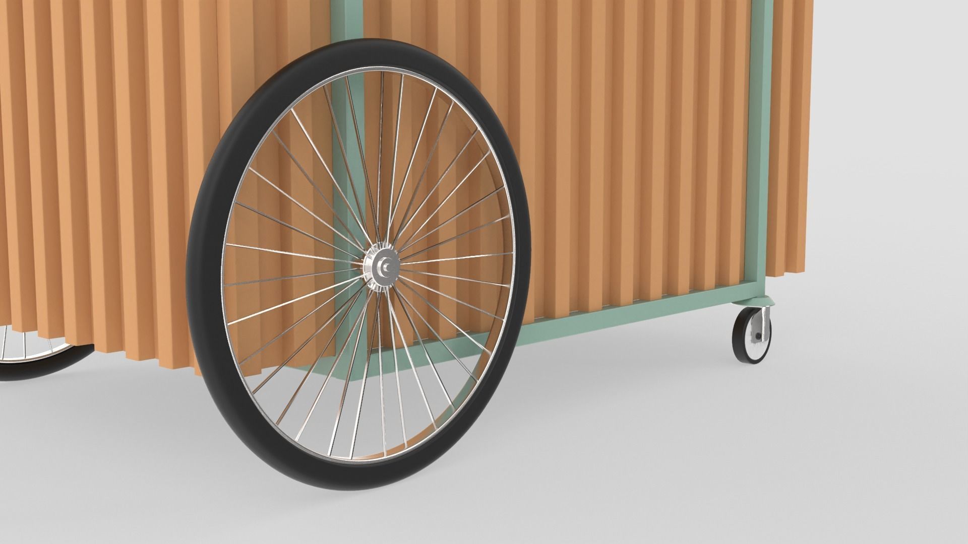Wooden Push Cart 3D model_7