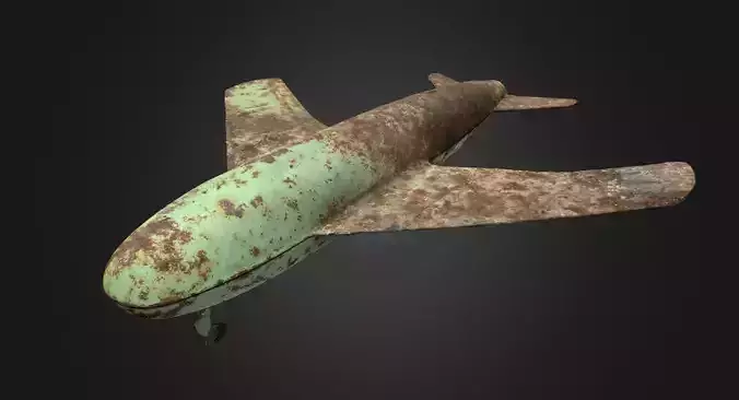 Old USSR Soviet Metal Toy Airplane Free 3D model