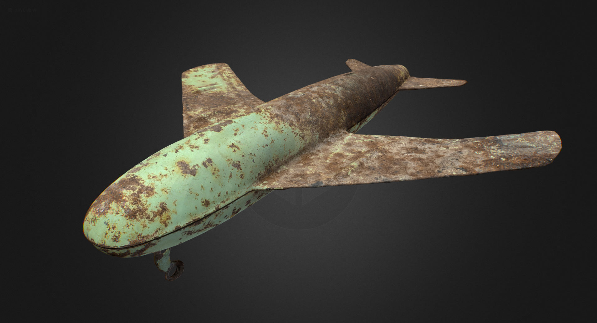 Old USSR Soviet Metal Toy Airplane Free 3D model_0