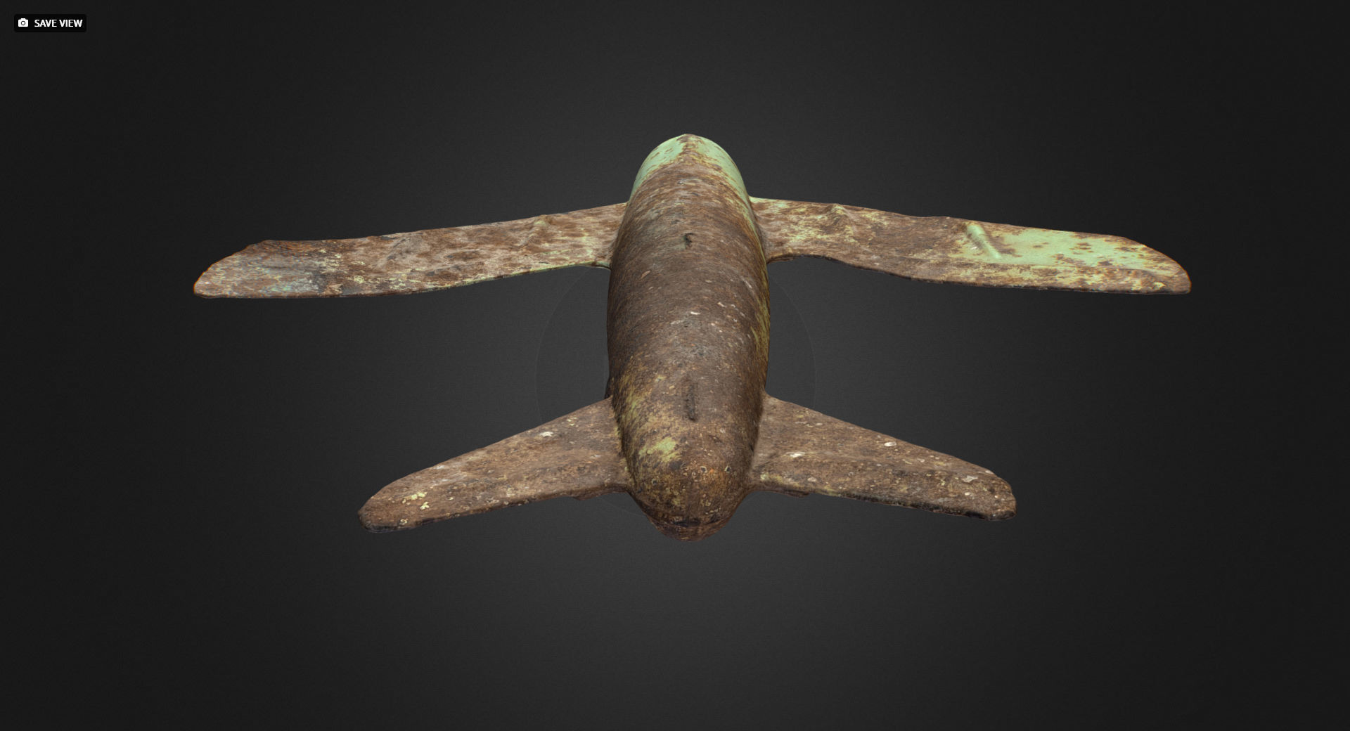 Old USSR Soviet Metal Toy Airplane Free 3D model_3